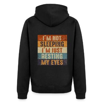 Je ne dors pas, je repose juste mes yeux - Veste à capuche bio Premium Unisexe - noir - Dos - Nico (187cm)