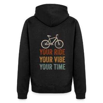 VTT Votre Balade Your Vibe Votre Temps - Veste à capuche bio Premium Unisexe - noir - Dos - Nico (187cm)