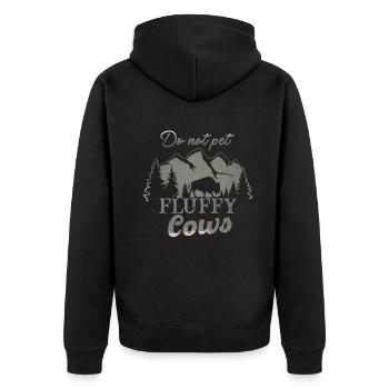 Ne caressez pas les vaches moelleuses - Veste à capuche bio Premium Unisexe - noir - Dos - Nico (187cm)