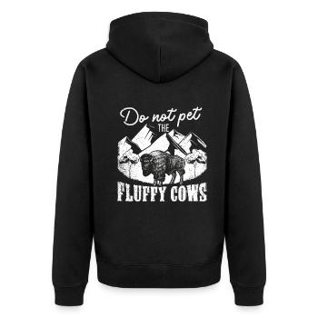 Ne caressez pas les vaches moelleuses - Veste à capuche bio Premium Unisexe - noir - Dos - Nico (187cm)