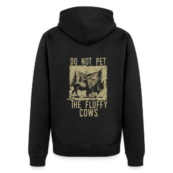 Ne caressez pas les vaches moelleuses - Veste à capuche bio Premium Unisexe - noir - Dos - Nico (187cm)