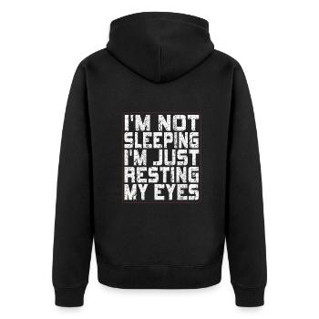 Je ne dors pas, je repose juste mes yeux - Veste à capuche bio Premium Unisexe - noir - Dos - Nico (187cm)