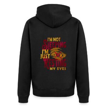 Je ne dors pas, je repose juste mes yeux - Veste à capuche bio Premium Unisexe - noir - Dos - Nico (187cm)