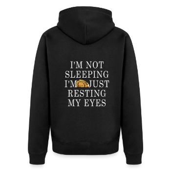 Je ne dors pas, je repose juste mes yeux - Veste à capuche bio Premium Unisexe - noir - Dos - Nico (187cm)