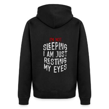 Je ne dors pas, je repose juste mes yeux - Veste à capuche bio Premium Unisexe - noir - Dos - Nico (187cm)