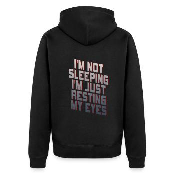 Je ne dors pas, je repose juste mes yeux - Veste à capuche bio Premium Unisexe - noir - Dos - Nico (187cm)