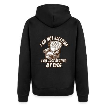 Je ne dors pas, je repose juste mes yeux - Veste à capuche bio Premium Unisexe - noir - Dos - Nico (187cm)