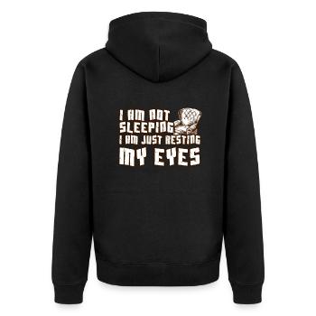 Je ne dors pas, je repose juste mes yeux - Veste à capuche bio Premium Unisexe - noir - Dos - Nico (187cm)