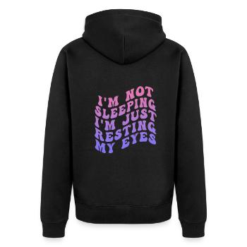 Je ne dors pas, je repose juste mes yeux - Veste à capuche bio Premium Unisexe - noir - Dos - Nico (187cm)
