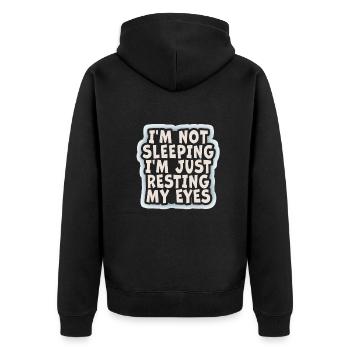 Je ne dors pas, je repose juste mes yeux - Veste à capuche bio Premium Unisexe - noir - Dos - Nico (187cm)