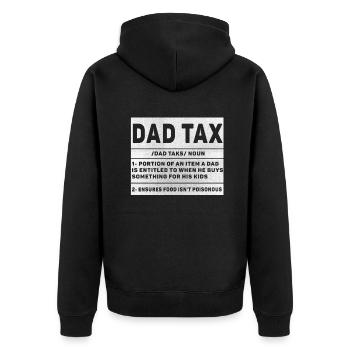Vintage Dad Steuerdefinition Männer Lustiger Vatertag - Unisex Premium Bio Zip Hoodie - Schwarz - Hinten - Nico (187cm)