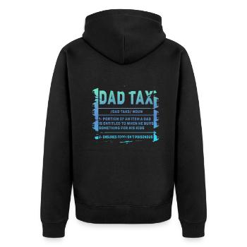 Vintage Dad Steuerdefinition Männer Lustiger Vatertag - Unisex Premium Bio Zip Hoodie - Schwarz - Hinten - Nico (187cm)