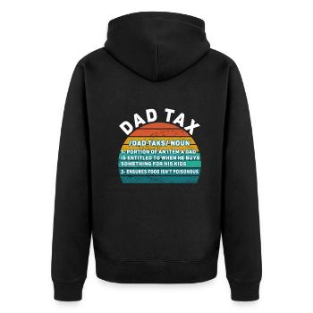 Vintage Dad Steuerdefinition Männer Lustiger Vatertag - Unisex Premium Bio Zip Hoodie - Schwarz - Hinten - Nico (187cm)