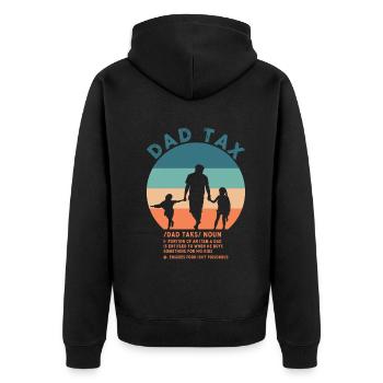 Vintage Dad Steuerdefinition Männer Lustiger Vatertag - Unisex Premium Bio Zip Hoodie - Schwarz - Hinten - Nico (187cm)