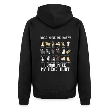 Les chiens me rendent heureux humain me font mal à la tête Doglove - Veste à capuche bio Premium Unisexe - noir - Dos - Nico (187cm)
