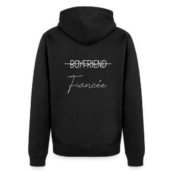Fiançailles de couple fiancées Hommes Fiancée drôle - Veste à capuche bio Premium Unisexe - noir - Dos - Nico (187cm)