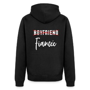 Fiançailles de couple fiancées Hommes Fiancée drôle - Veste à capuche bio Premium Unisexe - noir - Dos - Nico (187cm)