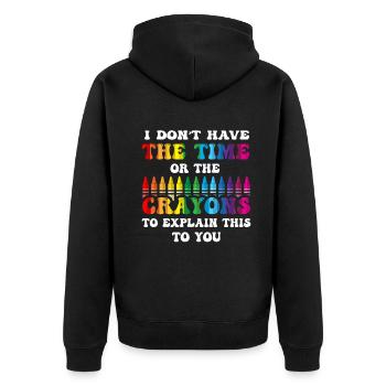 Je n’ai ni le temps ni les crayons de couleur - Veste à capuche bio Premium Unisexe - noir - Dos - Nico (187cm)