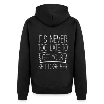 Positive Inspiration Männer Frauen Lustige Motivation - Unisex Premium Bio Zip Hoodie - Schwarz - Hinten - Nico (187cm)