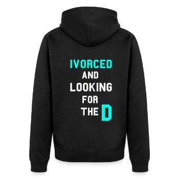 Ivorcé et à la recherche du t-shirt divorcé D - Veste à capuche bio Premium Unisexe - noir - Dos - Nico (187cm)