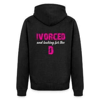 Ivorcé et à la recherche du t-shirt divorcé D - Veste à capuche bio Premium Unisexe - noir - Dos - Nico (187cm)