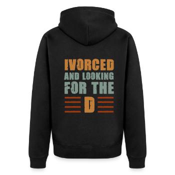 Ivorcé et à la recherche du t-shirt divorcé D - Veste à capuche bio Premium Unisexe - noir - Dos - Nico (187cm)