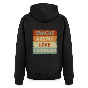 Les collations sont mon langage d’amour - Veste à capuche bio Premium Unisexe - noir - Dos - Nico (187cm)