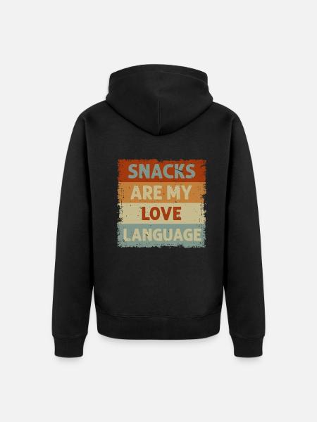 Snacks Are My Love Language - Unisex Premium Organic Zip Hoodie - black