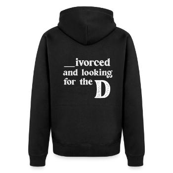 Ivorcé et à la recherche du t-shirt divorcé D - Veste à capuche bio Premium Unisexe - noir - Dos - Nico (187cm)