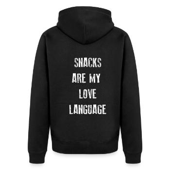 Les collations sont mon langage d’amour - Veste à capuche bio Premium Unisexe - noir - Dos - Nico (187cm)