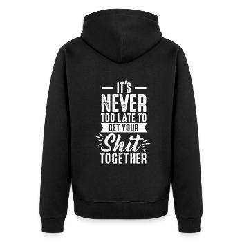 Positive Inspiration Männer Frauen Lustige Motivation - Unisex Premium Bio Zip Hoodie - Schwarz - Hinten - Nico (187cm)