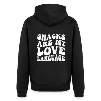 Les collations sont mon langage d’amour - Veste à capuche bio Premium Unisexe - noir - Dos - Nico (187cm)