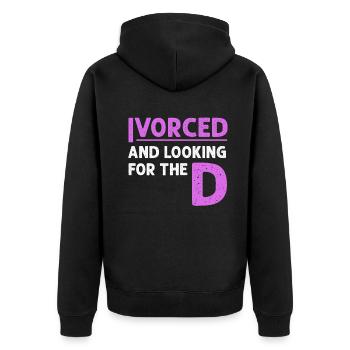 Ivorcé et à la recherche du t-shirt divorcé D - Veste à capuche bio Premium Unisexe - noir - Dos - Nico (187cm)