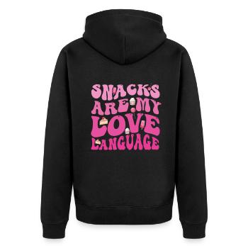 Les collations sont mon langage d’amour - Veste à capuche bio Premium Unisexe - noir - Dos - Nico (187cm)