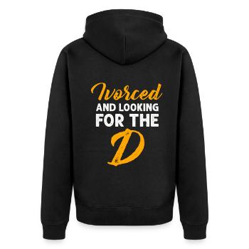 Ivorcé et à la recherche du t-shirt divorcé D - Veste à capuche bio Premium Unisexe - noir - Dos - Nico (187cm)