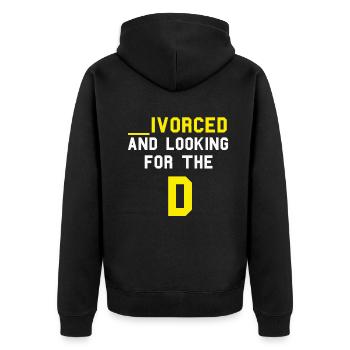 Ivorcé et à la recherche du t-shirt divorcé D - Veste à capuche bio Premium Unisexe - noir - Dos - Nico (187cm)