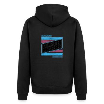 Computer Whisperer Gift Computer Gift Computer - Unisex Premium Organic Zip Hoodie - black - Back - Nico (187cm)