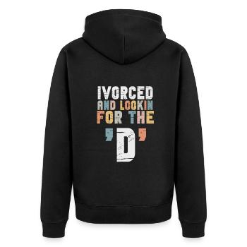 Ivorcé et à la recherche du t-shirt divorcé D - Veste à capuche bio Premium Unisexe - noir - Dos - Nico (187cm)