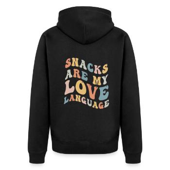Les collations sont mon langage d’amour - Veste à capuche bio Premium Unisexe - noir - Dos - Nico (187cm)