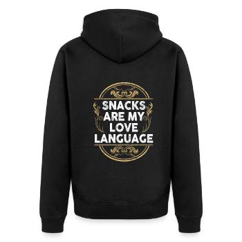 Les collations sont mon langage d’amour - Veste à capuche bio Premium Unisexe - noir - Dos - Nico (187cm)