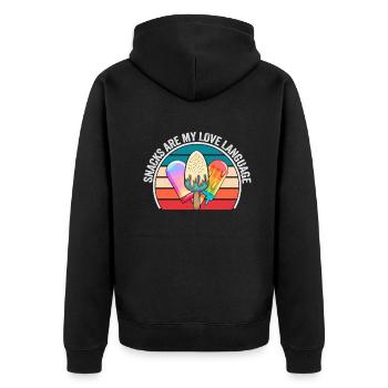 Les collations sont mon langage d’amour - Veste à capuche bio Premium Unisexe - noir - Dos - Nico (187cm)