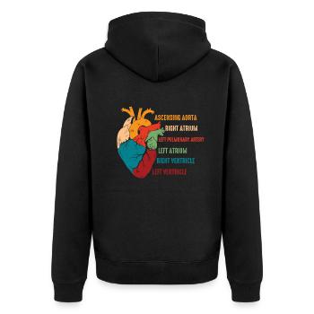 Teile des Herzens - Unisex Premium Bio Zip Hoodie - Schwarz - Hinten - Nico (187cm)