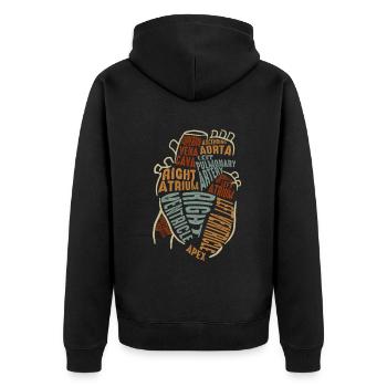 Teile des Herzens - Unisex Premium Bio Zip Hoodie - Schwarz - Hinten - Nico (187cm)