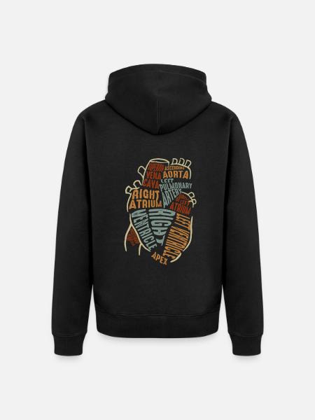 Teile des Herzens - Unisex Premium Bio Zip Hoodie - Schwarz