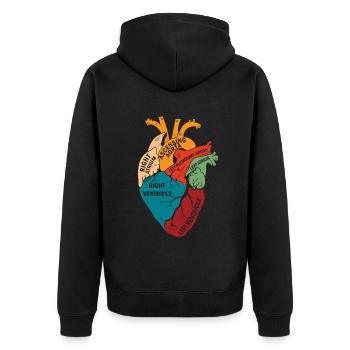 Teile des Herzens - Unisex Premium Bio Zip Hoodie - Schwarz - Hinten - Nico (187cm)