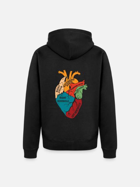 Parts Of Heart - Unisex Premium Organic Zip Hoodie - black