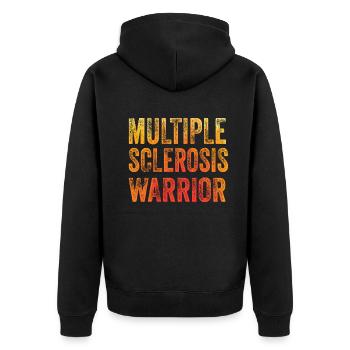 Multiple Sclerosis Warrior - Unisex Premium Organic Zip Hoodie - black - Back - Nico (187cm)