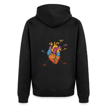 Parties du cœur - Veste à capuche bio Premium Unisexe - noir - Dos - Nico (187cm)