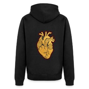 Teile des Herzens - Unisex Premium Bio Zip Hoodie - Schwarz - Hinten - Nico (187cm)