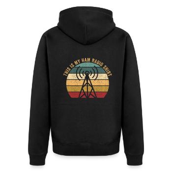 This Is My Ham Radio - Unisex Premium Organic Zip Hoodie - black - Back - Nico (187cm)